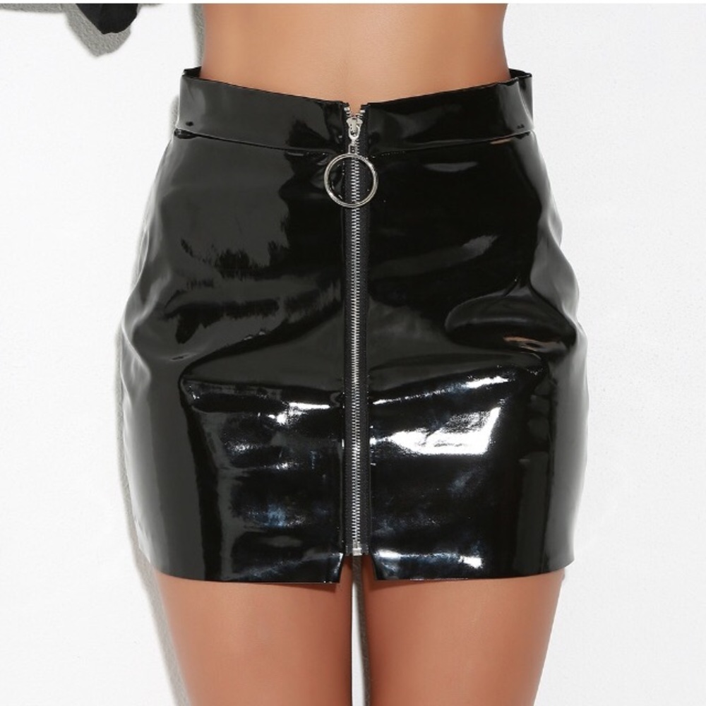 Black mini skirt